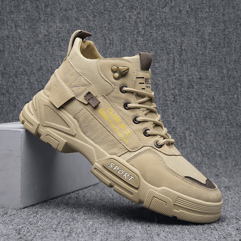 Giày cổ cao nam boots phong cách Retro da lộn mềm thoáng khí độn 4cm hot trend 2022 - Next Fashion G16