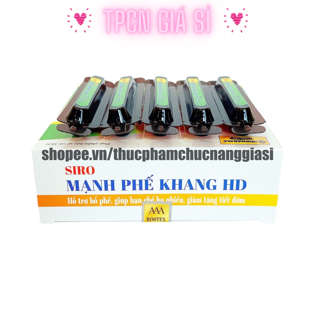 Siro ho MẠNH PHẾ KHANG gúp bổ phế, giảm tăng tiết đờm, giảm ho – Hộp 10 ống