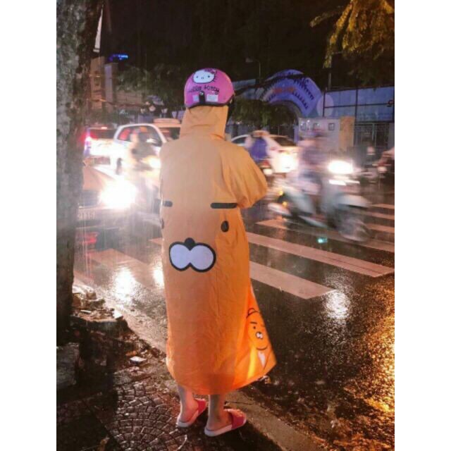 Áo mưa măng tô 1 người hoạt hình Hàn Quốc