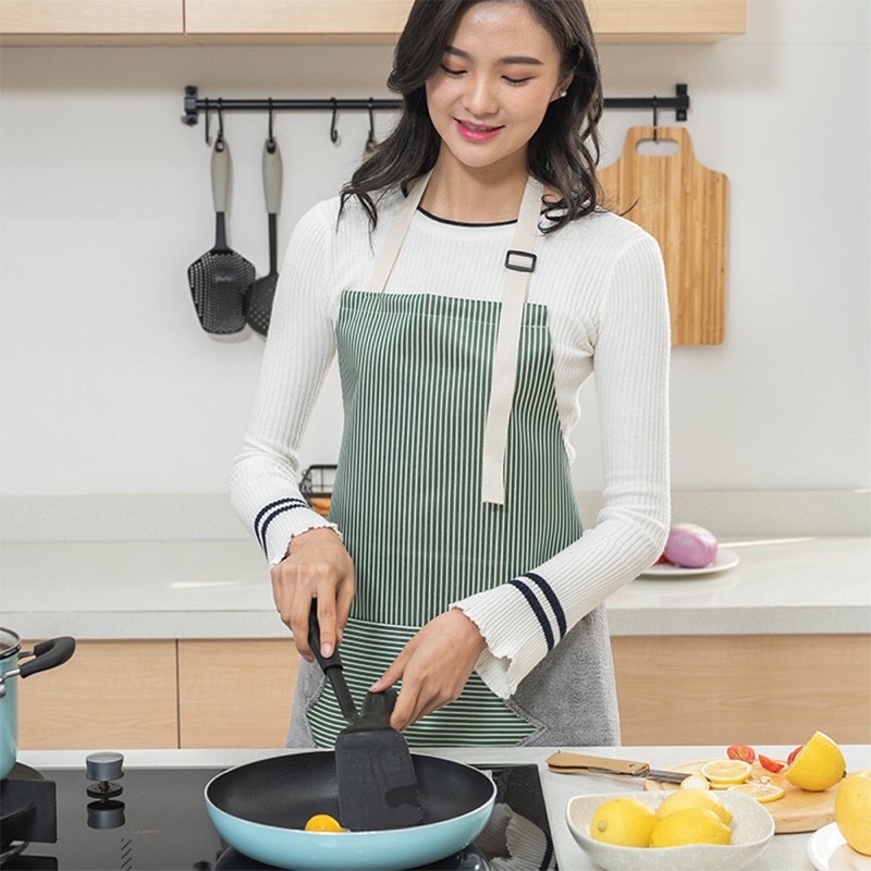 Tạp dề Hàn Quốc cao cấp vải tráng nhựa mềm không thấm nước