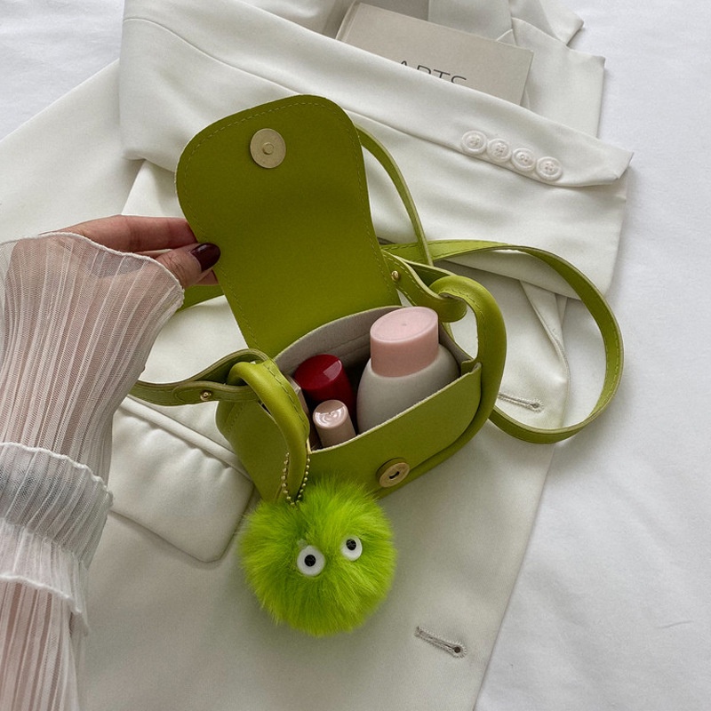 Túi Đeo Chéo mini,Chất liệu PU mới mùa hè 2022, với đồ trang trí bằng lông thú, dây đeo vai có thể điều chỉnh | BigBuy360 - bigbuy360.vn