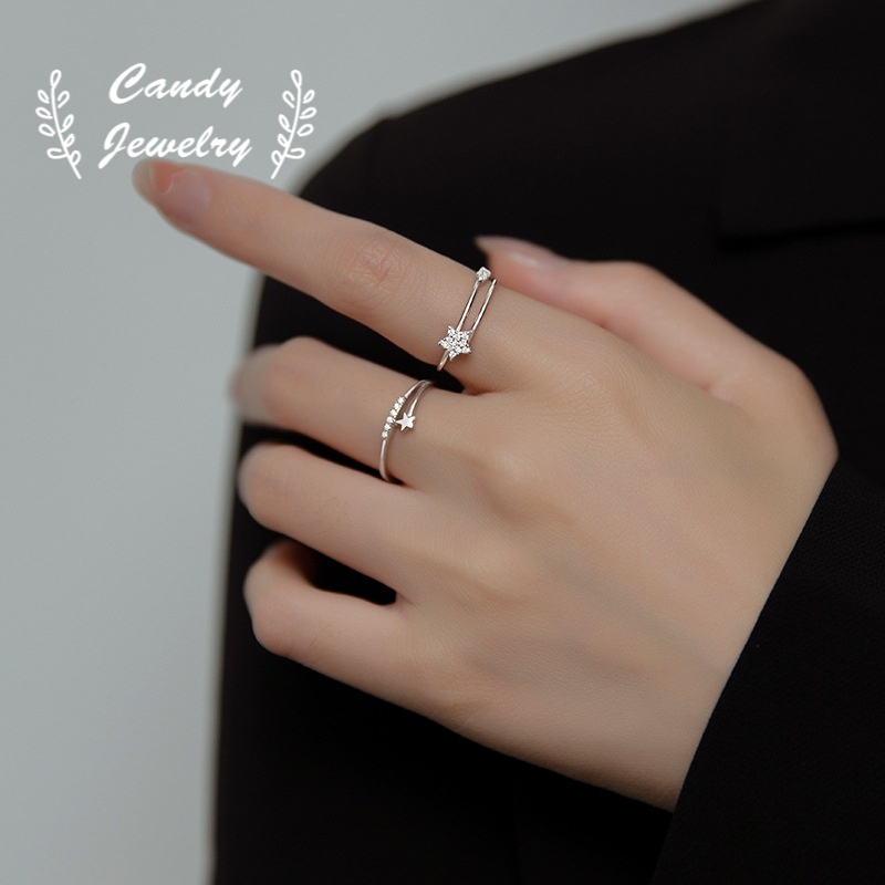 Nhẫn MANYUE hình ngôi sao đính kim cương giả thời trang Hàn Quốc cho nữ