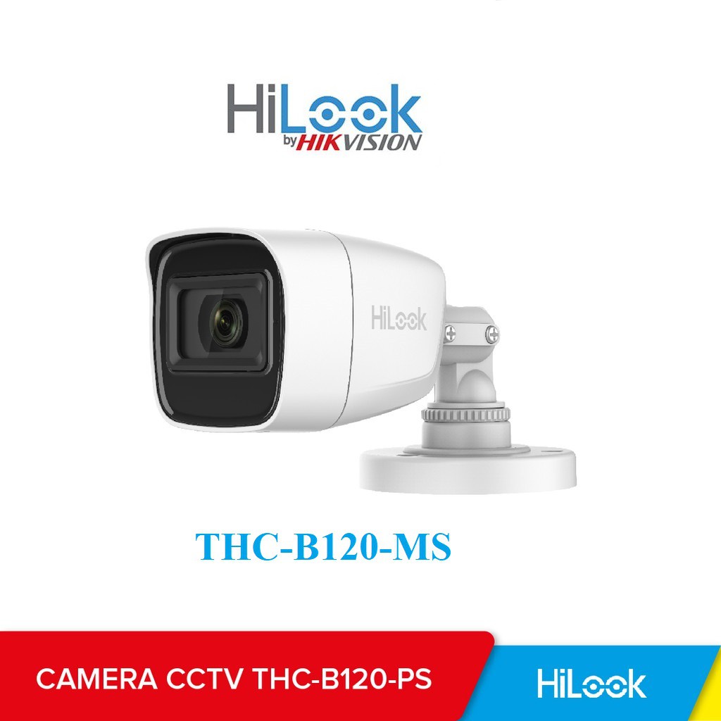 Camera HD-TVI thân trụ ngoài trời 2.0MP HiLook THC-B120-MS - Tích hợp míc - Hàng chính hãng