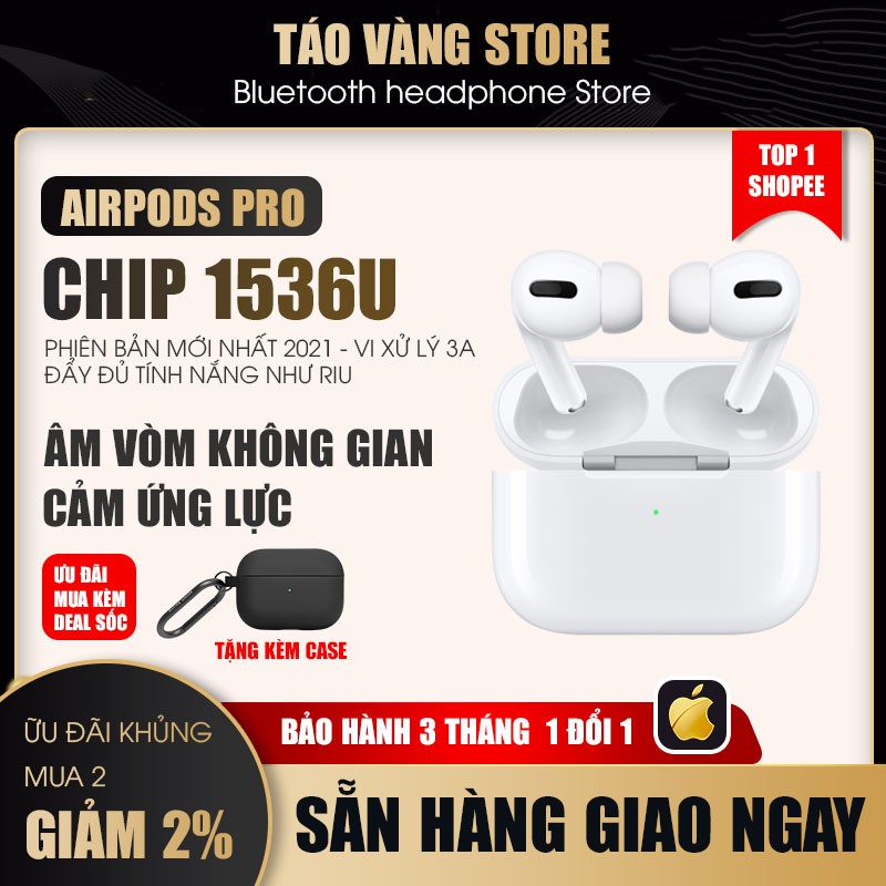 Airpods Pro - Tai nghe Bluetooth Airpods Pro chip Louda 1536u - Bảo hành 3 tháng 1 đổi 1