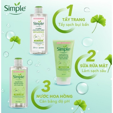 Combo Bộ Dưỡng Da Simple 3 Món