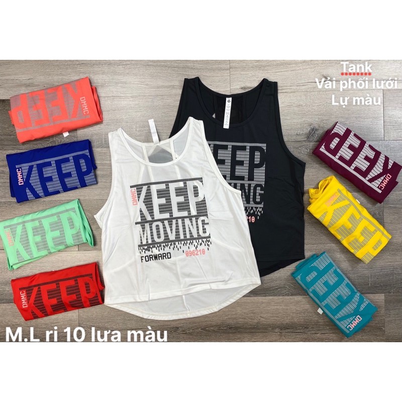 ÁO TANKTOP TẬP GYM NỮ KEEP - Tanktop vải thun phối lưới lưng siêu đẹp