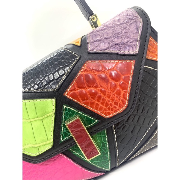 Túi Da cá sấu ghép size 26