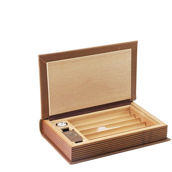 Bao Da XG 5 Điếu Cohiba box 008 Chất Liệu Gỗ Tuyết Tùng Và Da Cao Cấp