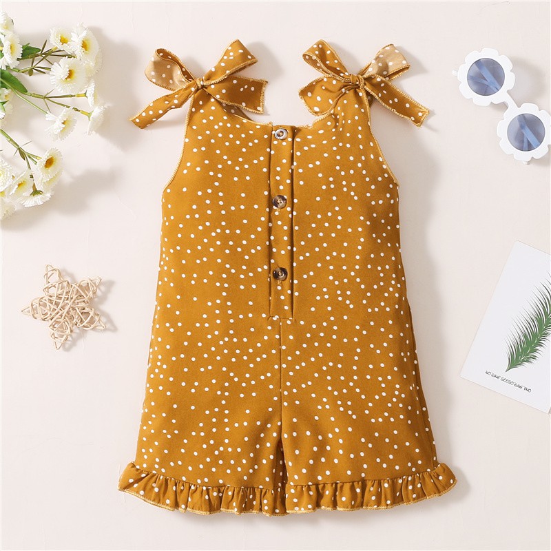 Áo Liền Quần Mikrdoo Hai Dây Chấm Bi Cho Bé Gái 1-5 năm