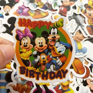 Set 50 miếng dán chống thấm nước hình chuột Mickey