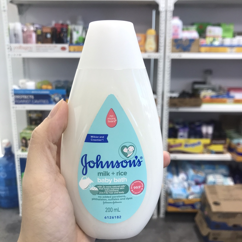 Sữa tắm cho bé JOHNSON baby Gạo và Yến mạch Bath No More Tears - dầu tắm johnson 1 L/200ml