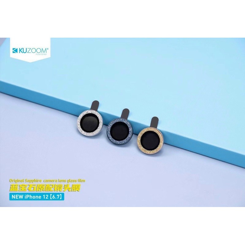 Bộ dán kim cương bảo vệ mắt camera 12 , 12 Pro Max chính hãng Kuzoom cực nổi bật