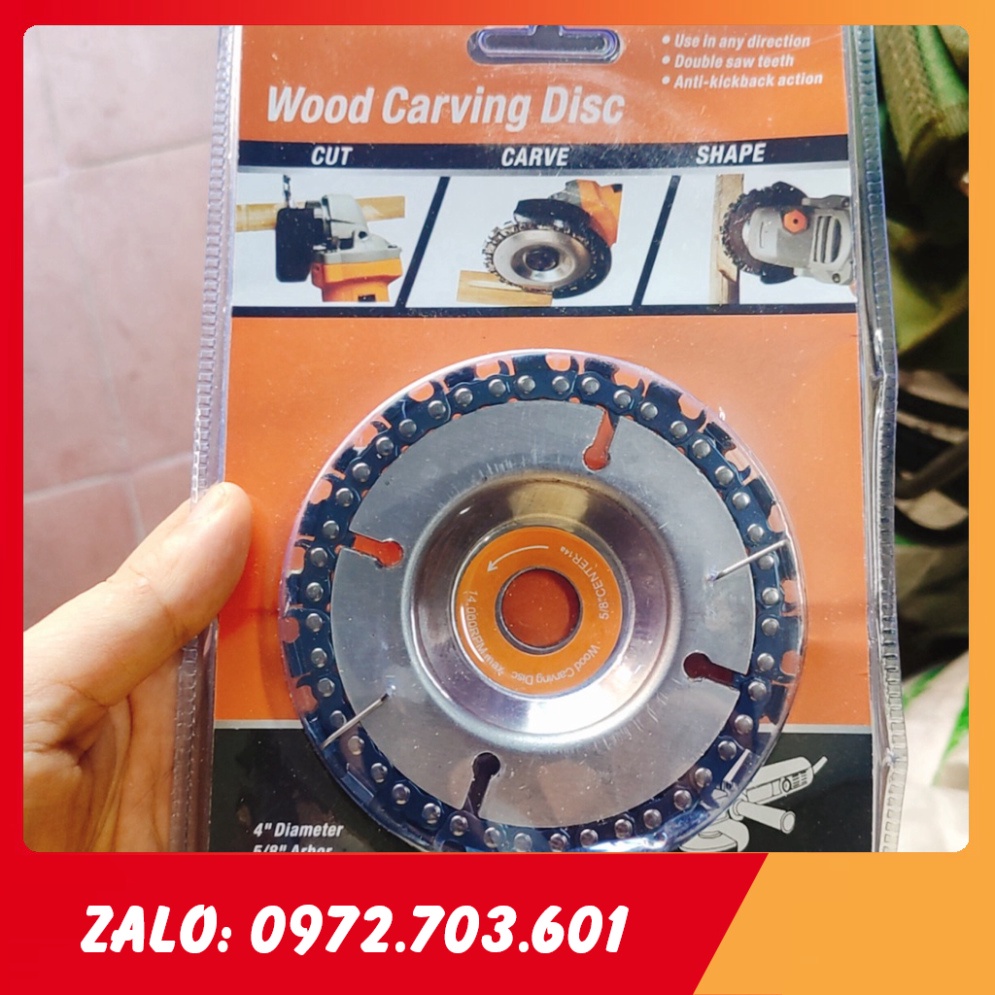 [RẺ NHẤT] Đĩa cưa xích 22 răng, lưỡi cưa xích cắt gỗ, phay phá gỗ đa năng gắn máy mài 4 inch [GIÁ TỐT]