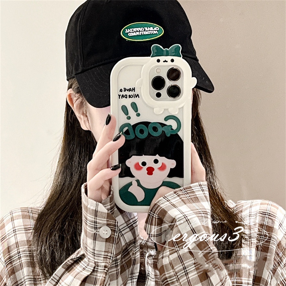 Ốp Điện Thoại Mềm Hình Cô Gái Hoạt Hình Vui Nhộn Cho iPhone 14 13 12 11 Pro Max SE2020 X XR Xs Max 7 8 6 6s Plus