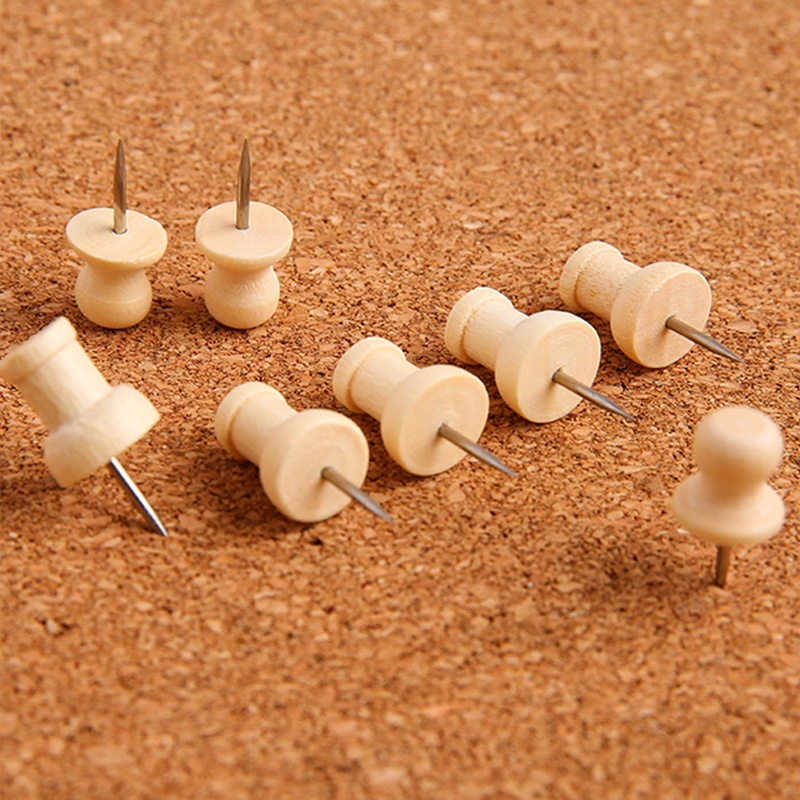 Set 30 Đinh Ghim Nhiều Kích Cỡ Bằng Gỗ Màu Sắc Đơn Giản Trang Trí Móng Tay DIY