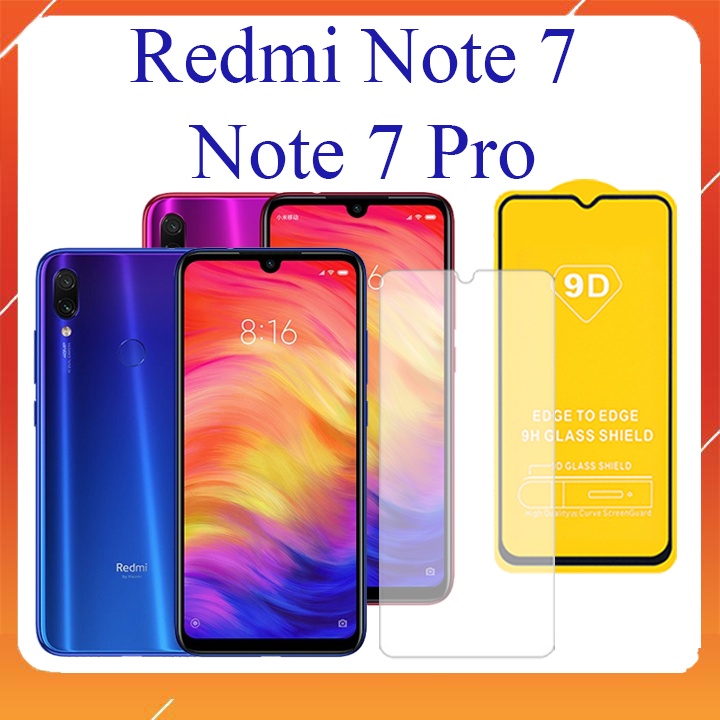Kính Cường Lực Redmi Note 7 Note 7 Pro Full Màn Trong Suốt 21H 9D Tặng Kèm Khăn Lau [FM]