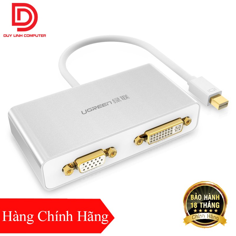 Cáp chuyển 3 in 1 Mini Displayport to HDMI, VGA, DVI Ugreen 10438 hỗ trợ 3D 4K 120Hz 3840x2160