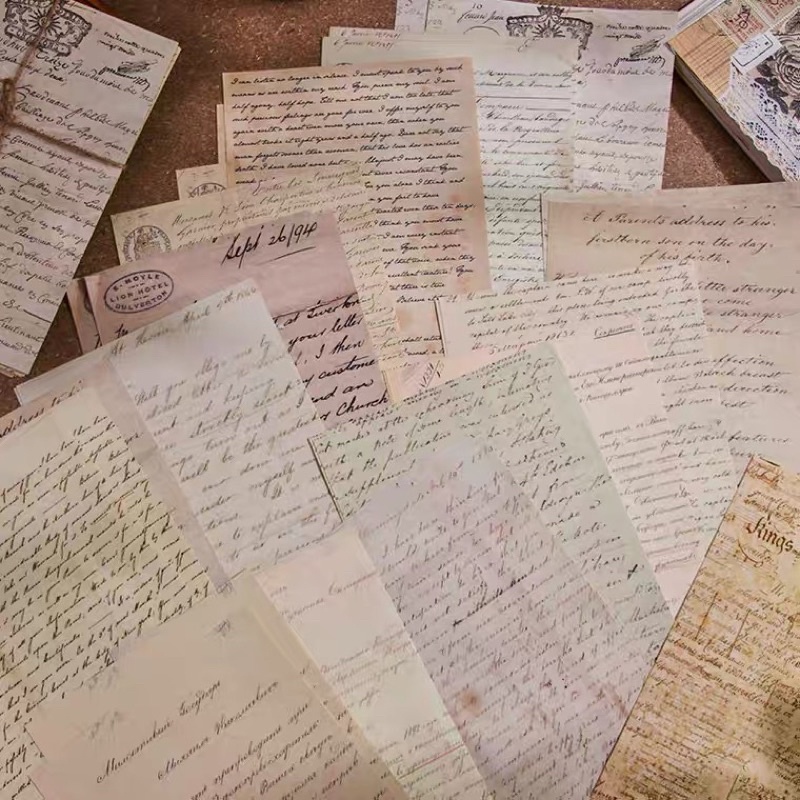 Giấy Nền Lớn 14*20cm Phong Cách Cổ Điển Vintage Retro Trang Trí Sổ Tay Bullet Journal Stationery