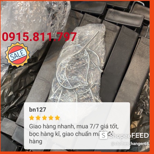 Móc treo quần áo - kẹp nhựa đen L1 dùng kẹp quần jean, quần tây,chân váy cho shop thời trang,kt 30cm,đầu móc xoay 360 độ