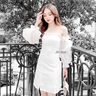Váy cup tay phồng