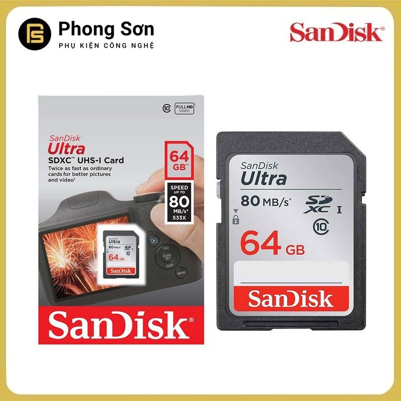 Thẻ nhớ SDXC 64GB Ultra 533x 80mb/s Sandisk | BigBuy360 - bigbuy360.vn