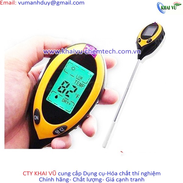 Máy đo, dụng cụ đo độ PH đất 4 trong 1(PH, độ ẩm, ánh sáng, nhiệt độ) Tặng Kèm Pin 9V