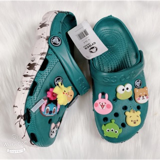 [HÀNG CÓ SẴN] DÉP SỤC NHỰA XANH RÊU ĐẾ LOANG MÀU KÈM 10 JIZBIT !!