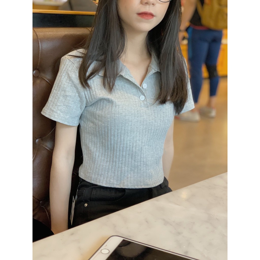 [Mã WASKT304 giảm 15% tối đa 30K đơn 99K] Áo polo basic dáng ngắn 2006 AP453 1994closet | BigBuy360 - bigbuy360.vn