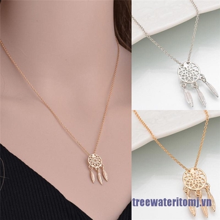 vòng cổ Mặt Hình Dreamcatcher Mạ Vàng / Bạc Phong Cách Cổ Điển