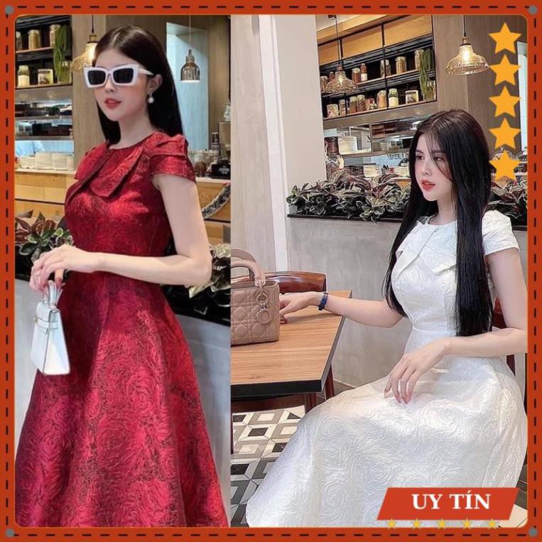 Đầm gấm tay con phối nơ sang trọng Eva_home_fashion | BigBuy360 - bigbuy360.vn