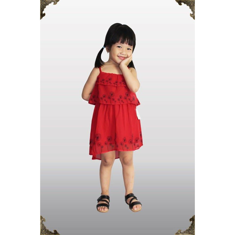 combo 2 đầm dây + 3 đầm màu cho bé
