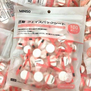 [1 CÁI LẺ]MASK GIẤY NÉN MINISO - MẶT NẠ DẠNG GIẤY NÉN - NỞ TO KHI GẶP NƯỚC