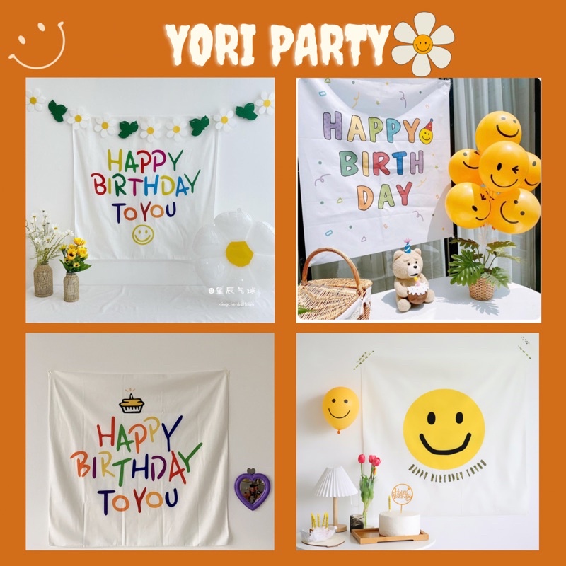 Phông Vải Chúc Mừng Sinh Nhật Dành Cho Em Bé Và Người Lớn - Yori Party