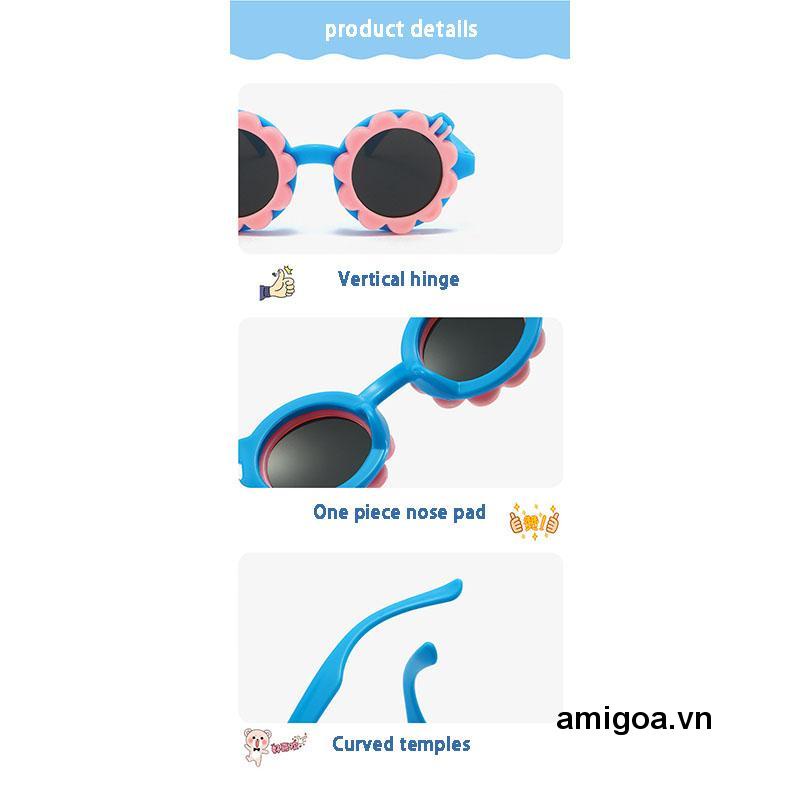 ✨✨Kính mát chống tia UV họa tiết hoa hướng dương hoạt hình cho bé