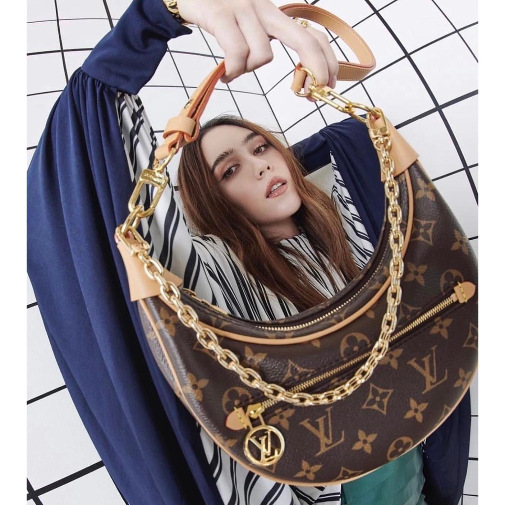 Túi kẹp nách + đeo chéo L.V MOON LOOP sang chảnh, da xịn FULLBOX hãng.