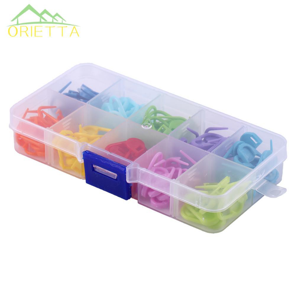 Hộp 120 Kim Băng Hỗ Trợ Đan Móc Len 10 Màu Tiện Dụng