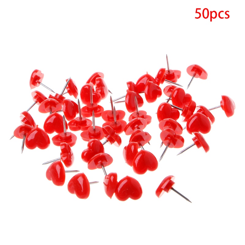 50 Ghim Nhựa Hình Trái Tim Nhiều Màu Chất Lượng Cao