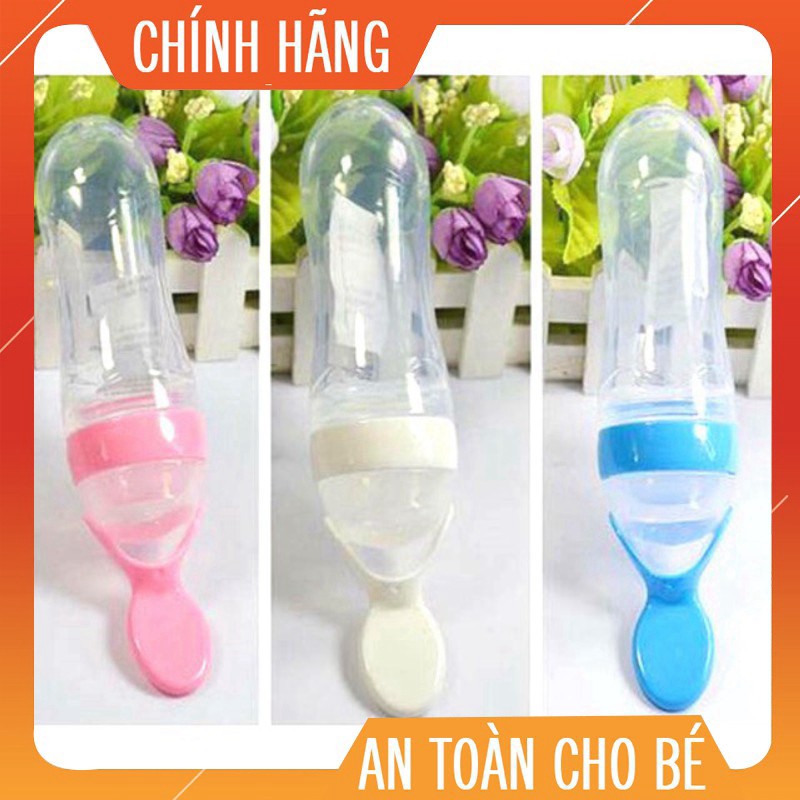 Bình thìa ăn dặm bón cháo đút bột uống sữa chất liệu silicon an toàn cao cấp