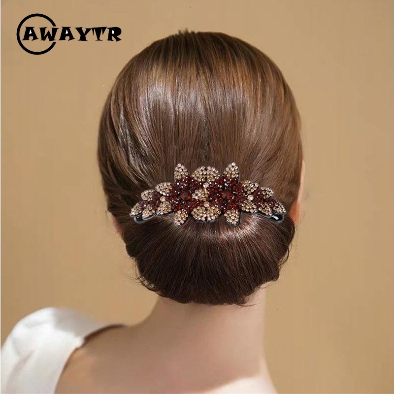 Lược Cài Tóc Đính Đá Hình Hoa Thời Trang Ngọt Ngào Cho Nữ