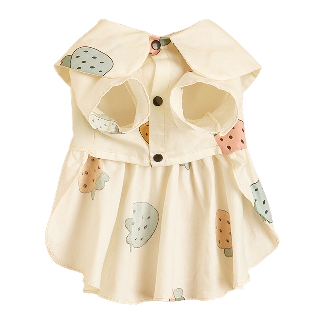 Đầm Tay Ngắn In Họa Tiết Dễ Thương Thời Trang Mùa Hè Cho Thú Cưng