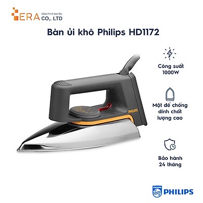 [Mã ELHADEV giảm 4% đơn 300K] Bàn là khô Philips HD1172-hàng nhập khẩu