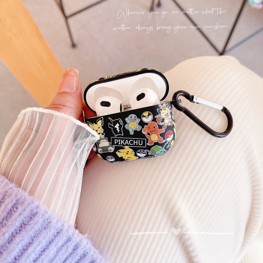 Vỏ Bảo Vệ Hộp Sạc Tai Nghe compatible AirPods Pro/compatible AirPods 3/Pro 2Gen Hình Pikachu