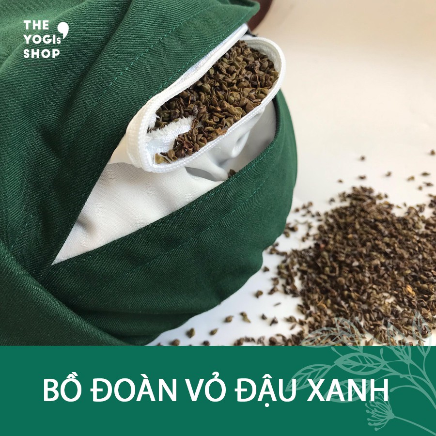 Bồ Đoàn (Đệm) Ngồi thiền Vỏ Đậu Xanh The Yogis' Shop - Kích thước: đường kính 25cm, cao 8cm