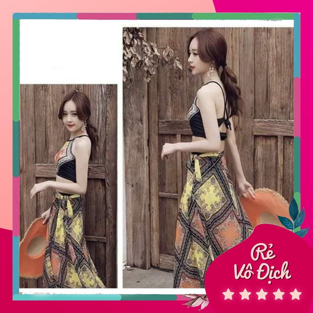 BỘ ĐỒ BƠI 3 CHI TIẾT HỌA TIẾT THỔ CẨM | BigBuy360 - bigbuy360.vn