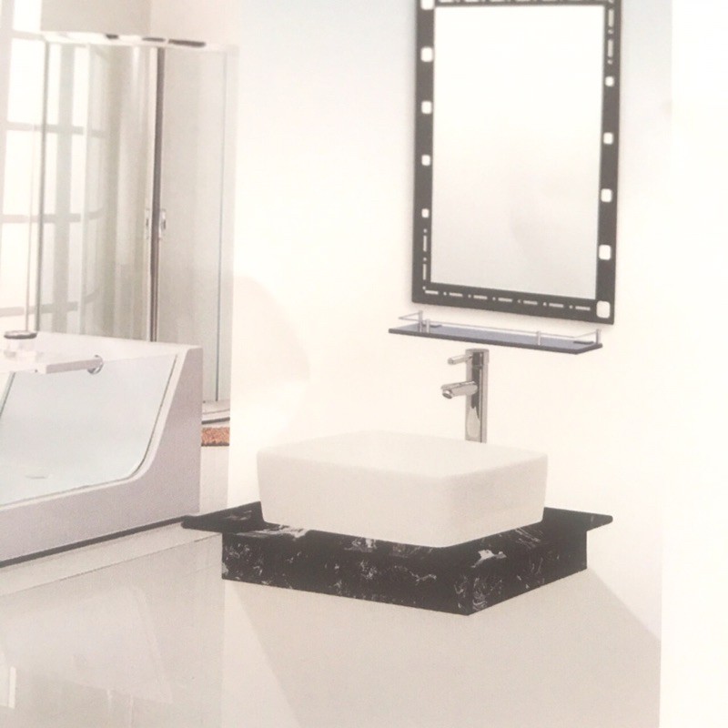 Bàn đá Lavabo hai màu đen và trắng cao cấp | BigBuy360 - bigbuy360.vn