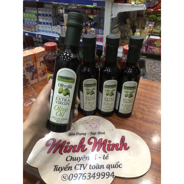 Dầu olive nguyên chất olivoila extra virgin 250ml và750ml