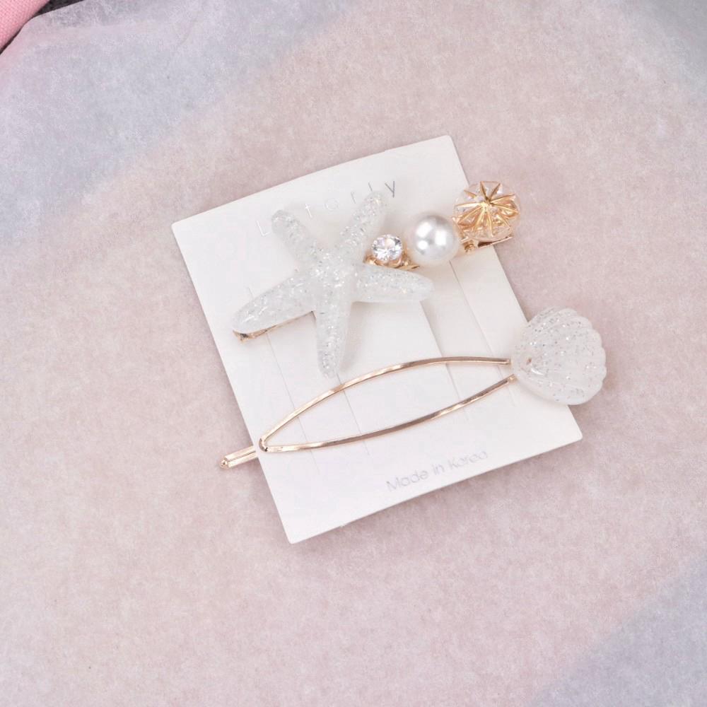 Pearl-shaped beaded hair clip