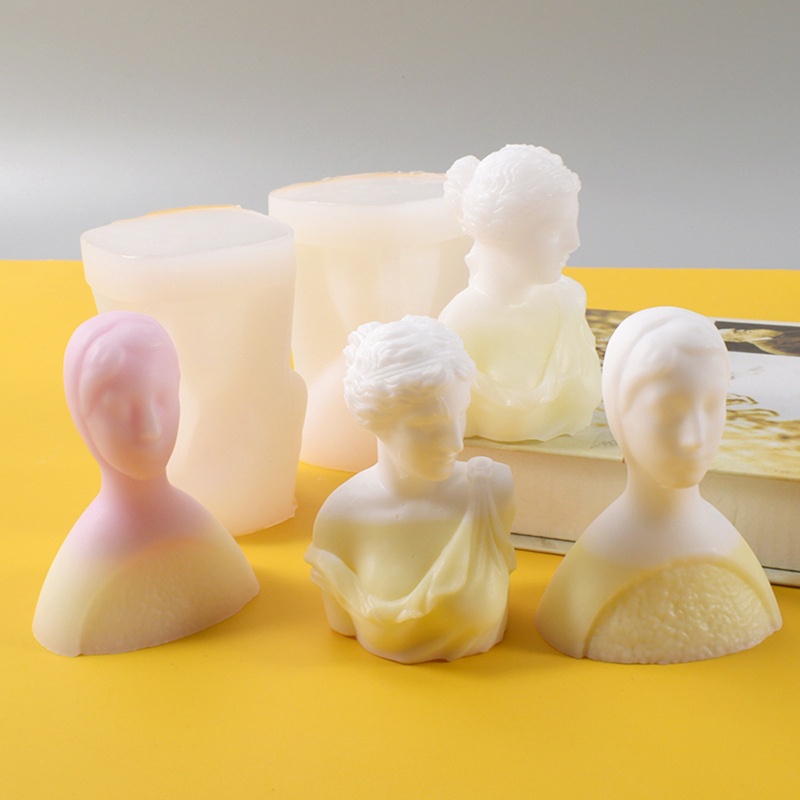 Khuôn Làm Nến / Xà Phòng Hình Mặt Người 3D Bằng Silicone