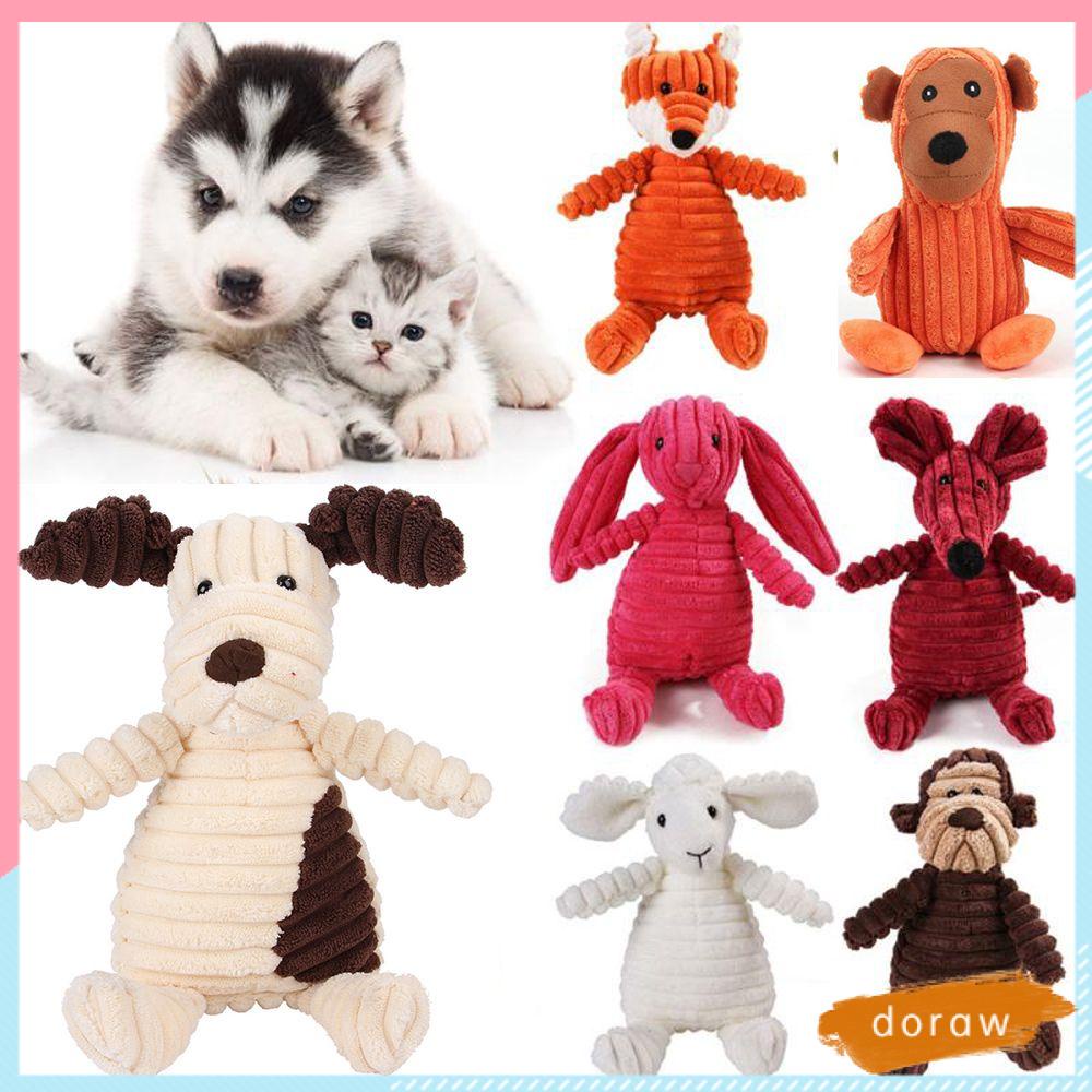 Đồ Chơi Nhai Gặm Bằng Vải Nhung Mềm Mại Hình Chú Khỉ / Cừu Dễ Thương Cho Thú Cưng