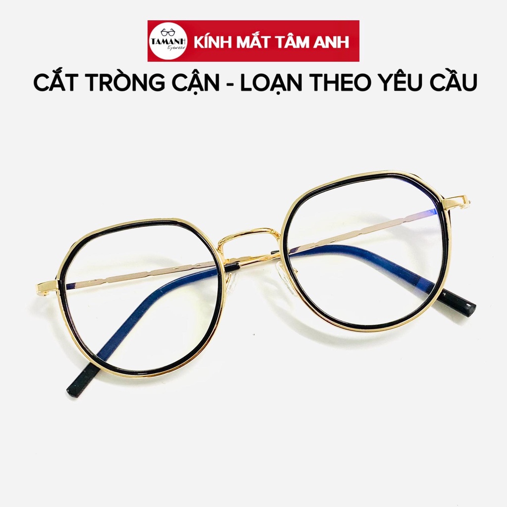 Gọng kính cận cao cấp đa giác 2030 bầu tròn cho mặt vuông tròn vline dài